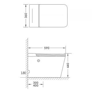 Унитаз Azario AZ-101 A приставной импульсный с сиденьем микролифт